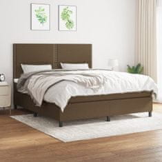 shumee Boxspring posteľ s matracom tmavohnedá 160x200 cm látka