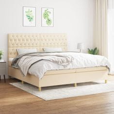 Petromila vidaXL Boxspring posteľ s matracom krémová 200x200 cm látka