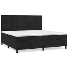 shumee Posteľný rám boxspring s matracom čierny 200x200 cm zamat