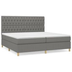 shumee Boxspring posteľ s matracom tmavosivá 200x200 cm látka