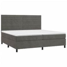 shumee Posteľný rám boxspring s matracom tmavosivý 200x200 cm zamat