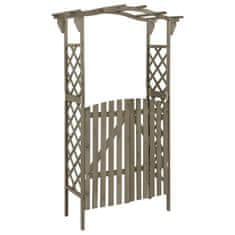 Petromila vidaXL Pergola s bránkou 116x40x204 cm sivá masívne jedľové drevo