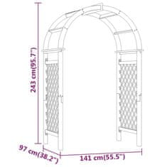 Vidaxl Pergola s mriežkou 141x97x243 cm impregnovaná masívna borovica