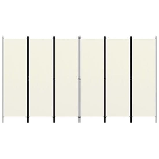 Vidaxl Paraván so 6 panelmi, krémovo biely 300x180 cm