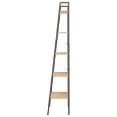 Vidaxl 5-poschodová rebríková polica bledohnedá a čierna 56x35x174 cm