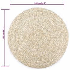 Petromila vidaXL Ručne vyrobený jutový koberec biely a hnedý 240 cm