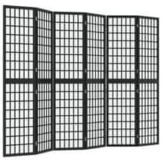 Vidaxl Skladací paraván so 6 panelmi japonský štýl 240x170 cm čierny