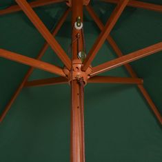 Vidaxl Slnečník, drevená konštrucia, 200x300 cm, zelený