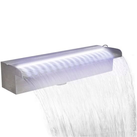 Vidaxl Obdĺžniková bazénová fontána/vodopád s LED, nehrdzavejúca oceľ 45 cm