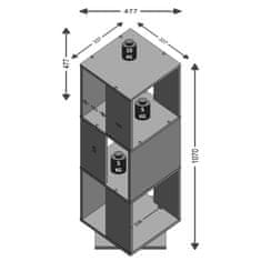 Petromila vidaXL FMD Otočná kartotéka otvorená 34x34x108 cm vzhľad betónu