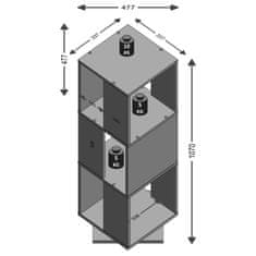 Petromila vidaXL FMD Otočná kartotéka otvorená 34x34x107 cm antická dubová