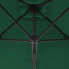 Vidaxl Vonkajší slnečník s oceľovou tyčou 300 cm zelený