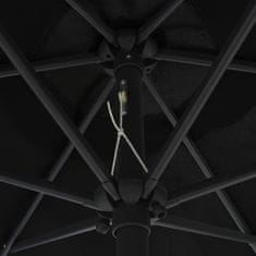 Vidaxl Slnečník s LED a hliníkovou tyčou 270 cm, čierny