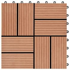 Vidaxl Podlahové dlaždice z WPC 11 ks 30x30 cm 1 m2 farba teaku