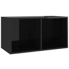 Vidaxl Box na vinylové platne lesklý čierny 71x34x36 cm drevotrieska