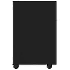 Petromila vidaXL Príručná skrinka+kolieska, čierna 33x38x60 cm, kompozitné drevo