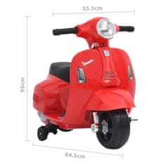 Vidaxl Detská elektrická motorka Vespa GTS300, červená