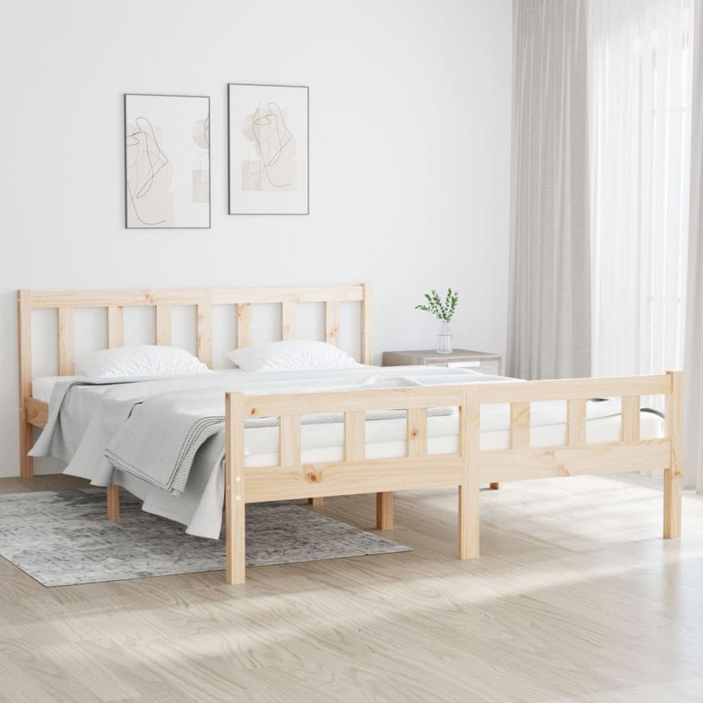 Vidaxl Rám postele, masívne drevo, 140 x 200 cm