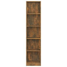 Vidaxl 5-poschodová knižnica dymový dub 40x24x175 cm spracované drevo