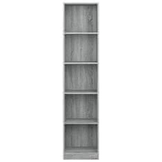Vidaxl 5-poschodová knižnica sivá sonoma 40x24x175 cm spracované drevo