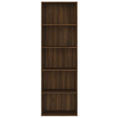 Vidaxl 5-poschodová knižnica hnedý dub 60x30x189 cm spracované drevo