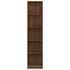 Vidaxl 5-poschodová knižnica hnedý dub 40x24x175 cm spracované drevo