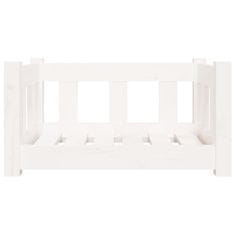Vidaxl Psia posteľ biela 55,5x45,5x28 cm borovicový masív