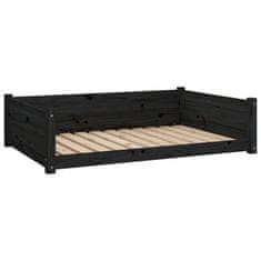 Vidaxl Psia posteľ čierna 105,5x75,5x28 cm borovicový masív