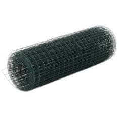 Vidaxl Drôtené pletivo, oceľ potiahnutá PVC 25x0,5 m, zelené