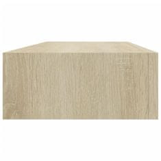 Vidaxl Nástenné zásuvkové police 2 ks farba dubu 60x23,5x10 cm MDF