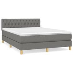 Petromila vidaXL Boxspring posteľ s matracom tmavosivá 140x190 cm látka