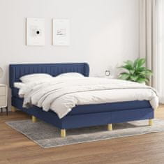 Petromila vidaXL Boxspring posteľ s matracom modrý 140x190 cm látka