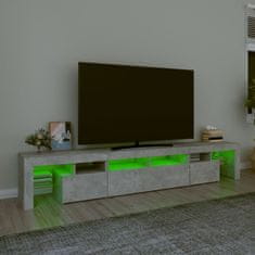 Vidaxl TV skrinka s LED svetlami betónová sivá 230 x 36,5 x 40 cm