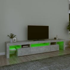 Vidaxl TV skrinka s LED svetlami betónová sivá 215 x 36,5 x 40 cm