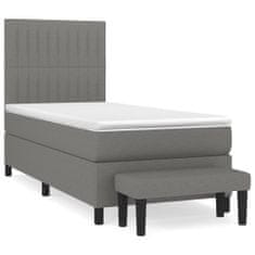 Petromila vidaXL Boxspring posteľ s matracom tmavosivá 90x190 cm látka