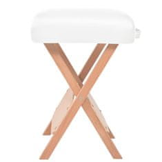 Petromila vidaXL Skladacia masérska stolička, 12 cm sedadlo, 2 podložky, biela