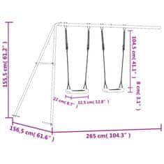 Vidaxl Hracie hojdačky modré 265x156,5x155,5 cm polypropylén