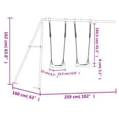 Vidaxl Šmykľavka a hojdačky pre hrací domček modrá polypropylén