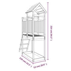 Vidaxl Hracia veža s rebríkom 53x110x214 cm masívne drevo Douglas