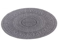 NORTHRUGS Kusový koberec Twin-Wendeteppiche 105476 Night Silver kruh – na von aj na doma 140x140 (priemer) kruh