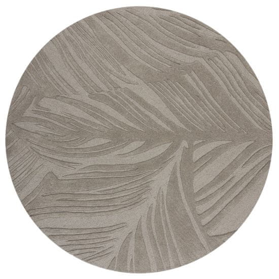 Flair Kusový koberec Solace Lino Leaf Grey kruh