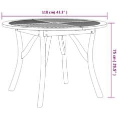 Petromila vidaXL Záhradný stôl Ø 110 cm akáciový masív