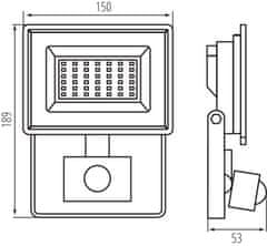 Kanlux GRUN NV LED-30-B-Senzor Reflektor LED