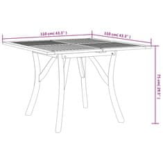 Petromila vidaXL Záhradný stôl 110x110x75 cm akáciový masív