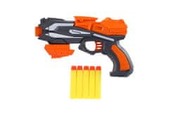 Rappa Pištoľ na penové náboje 20x14cm plast a 5ks nábojov oranžová na karte