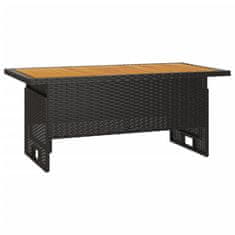 Petromila vidaXL Záhradný stôl čierny 100x50x43/63 cm masívna akácia a polyratan