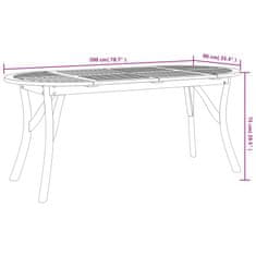 Petromila vidaXL Záhradný stôl 200x90x75 cm akáciový masív