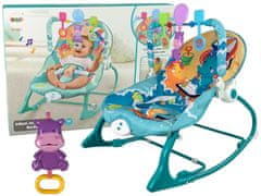 shumee Cradle Rocker Seat Chair 2v1 Mint Hippopotamus Sounds Vibration