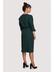 BeWear Dámske midi šaty Loni B241 tmavo zelená L
