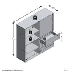 Petromila vidaXL FMD Skriňa s 3 zásuvkami a 3 dvierkami 99x31,5x101,2 cm modrá